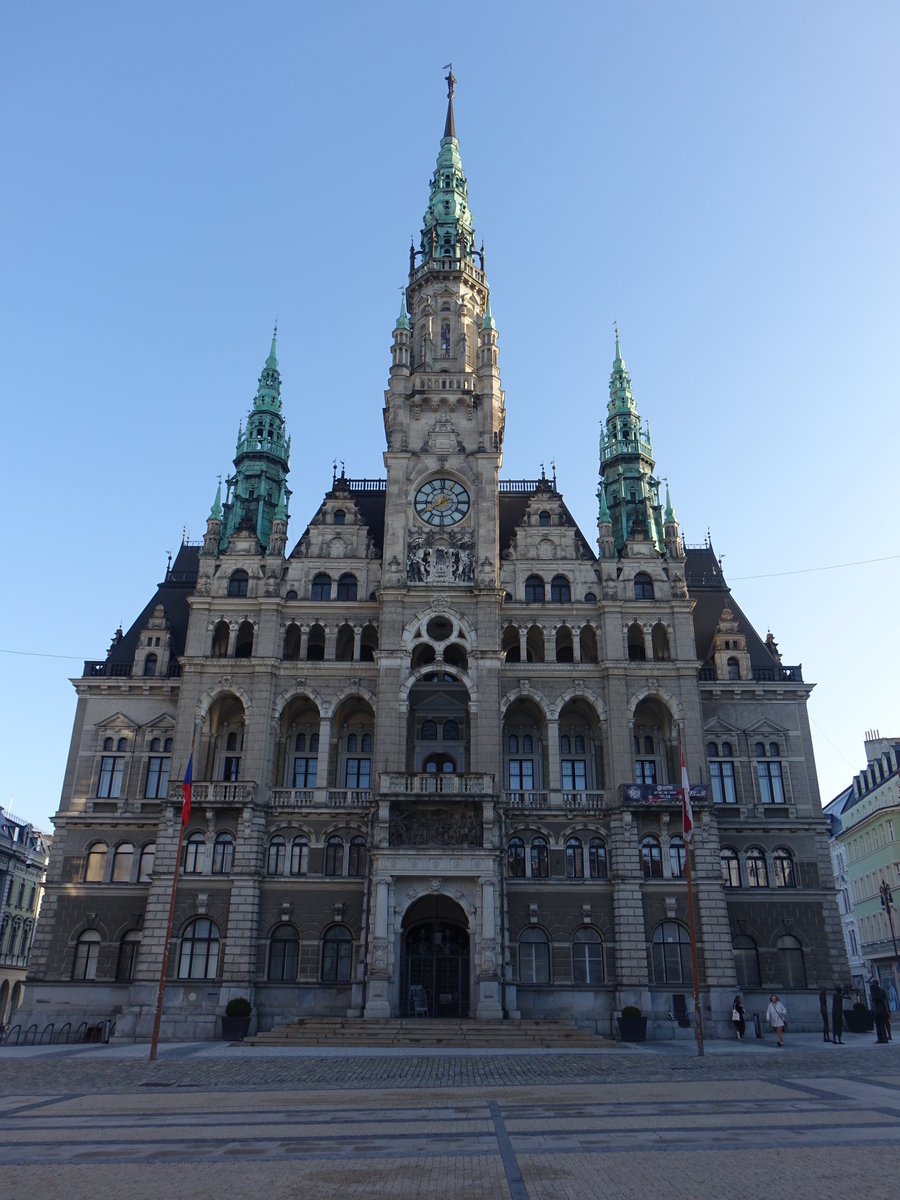 Liberec / Reichenberg, Rathaus am Namesti Dr. E. Benese, erbaut bis 1891 durch Franz von Neumann (28.09.2019)