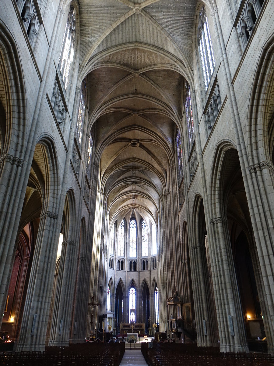 Limoges, gotischer Innenraum der Kathedrale Saint-Etienne (14.07.2017)