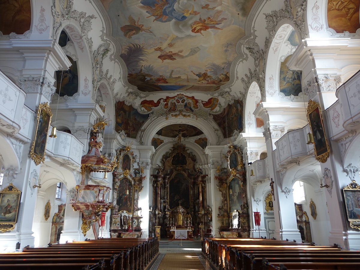 Lindau, Rokoko Innenraum des Mnster zu unseren lieben Frau (20.02.2021)