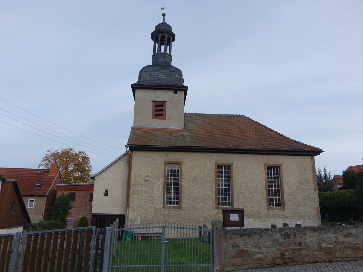 Lindig, evangelische St. Ursula Kirche, erbaut von 1733 bis 1735 (23.10.2022)
