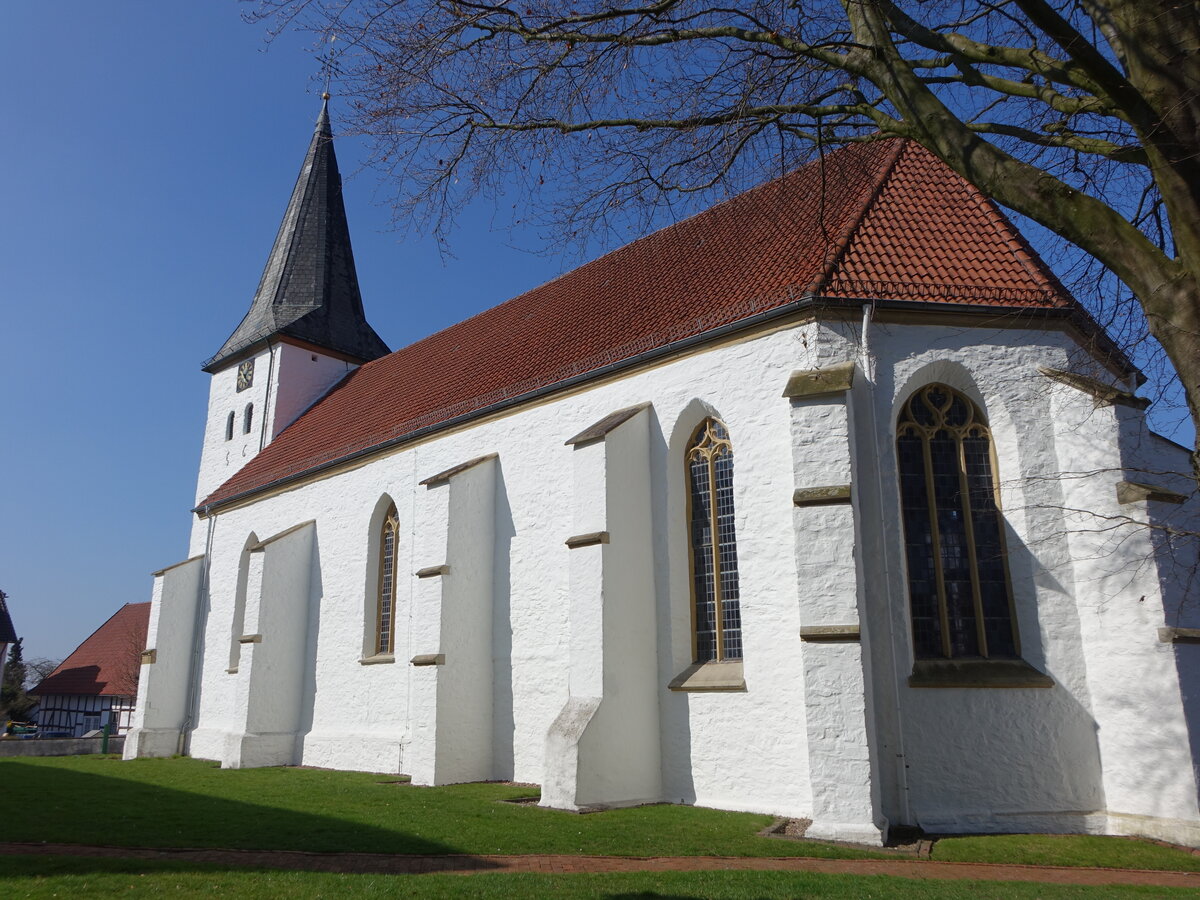 Lintorf, evangelische St. Johannes Kirche, erbaut 1499 (22.03.2026)
