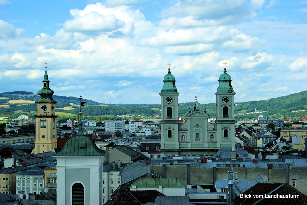 Linz, Ansichten vom Landhausturm ... aufgenommen am 5.7.2014