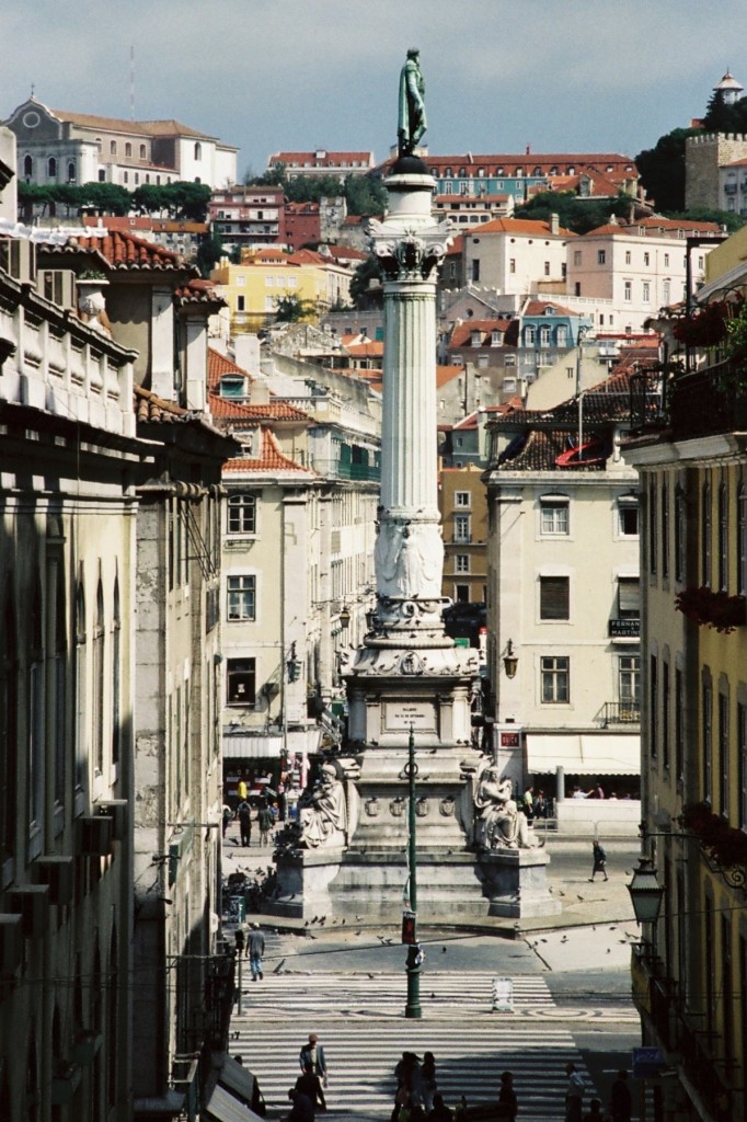 LISBOA (Concelho de Lisboa), 29.09.1999, Blick auf die Statue von D. Pedro IV.