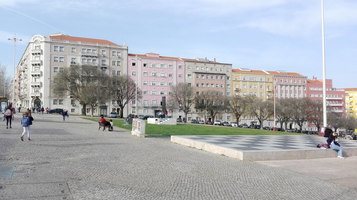 Lissabon. Blick auf das Hotel AS Lisboa aufgenommen vom Ausgang der Metro Alameda aus im Mrz 2019.