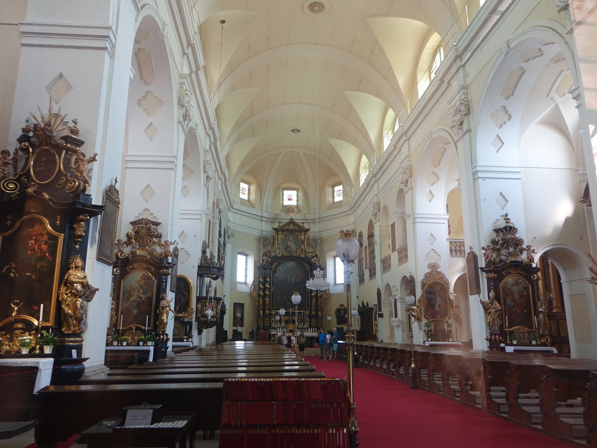 Litomerice / Leitmeritz, barocker Innenraum im Dom St. Stephan, Altarbilder von Karel Skreta (27.06.2020)