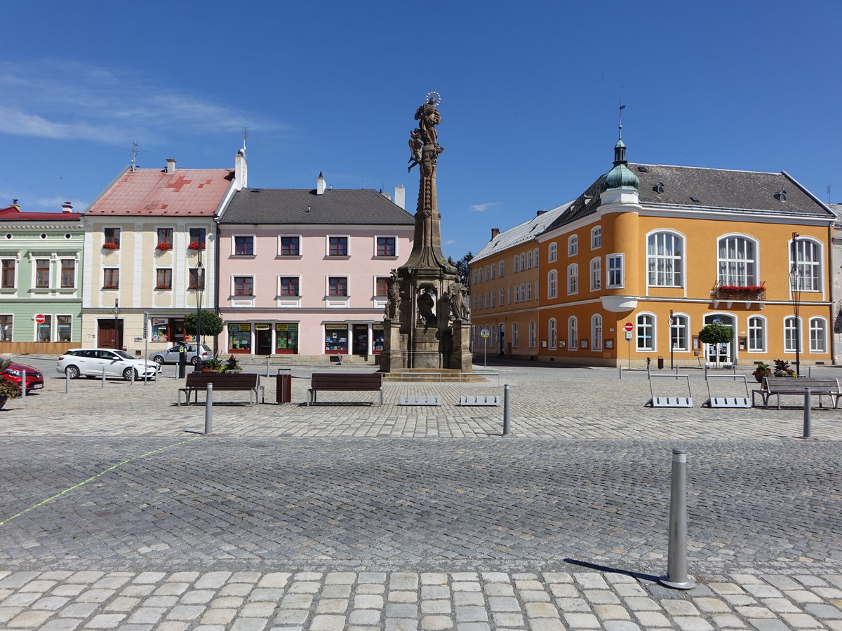 Litovel / Littau, Pestsule von 1724 am Namesti Premysla Otakara (01.08.2020)