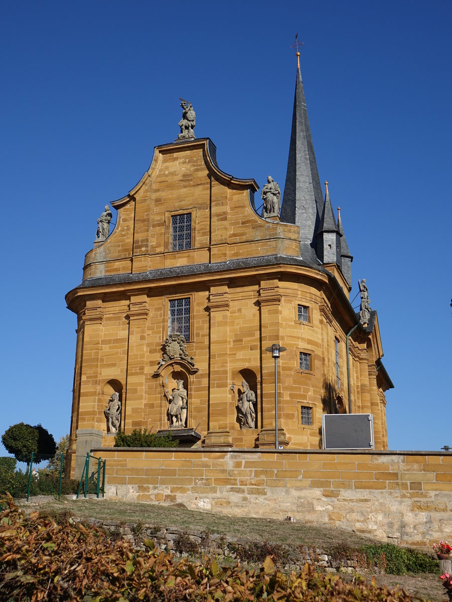 Litzendorf, Pfarrkirche St. Wenzeslaus, erbaut von 1715 bis 1718 vom Baumeister Johann Dientzenhofer (13.10.2018)