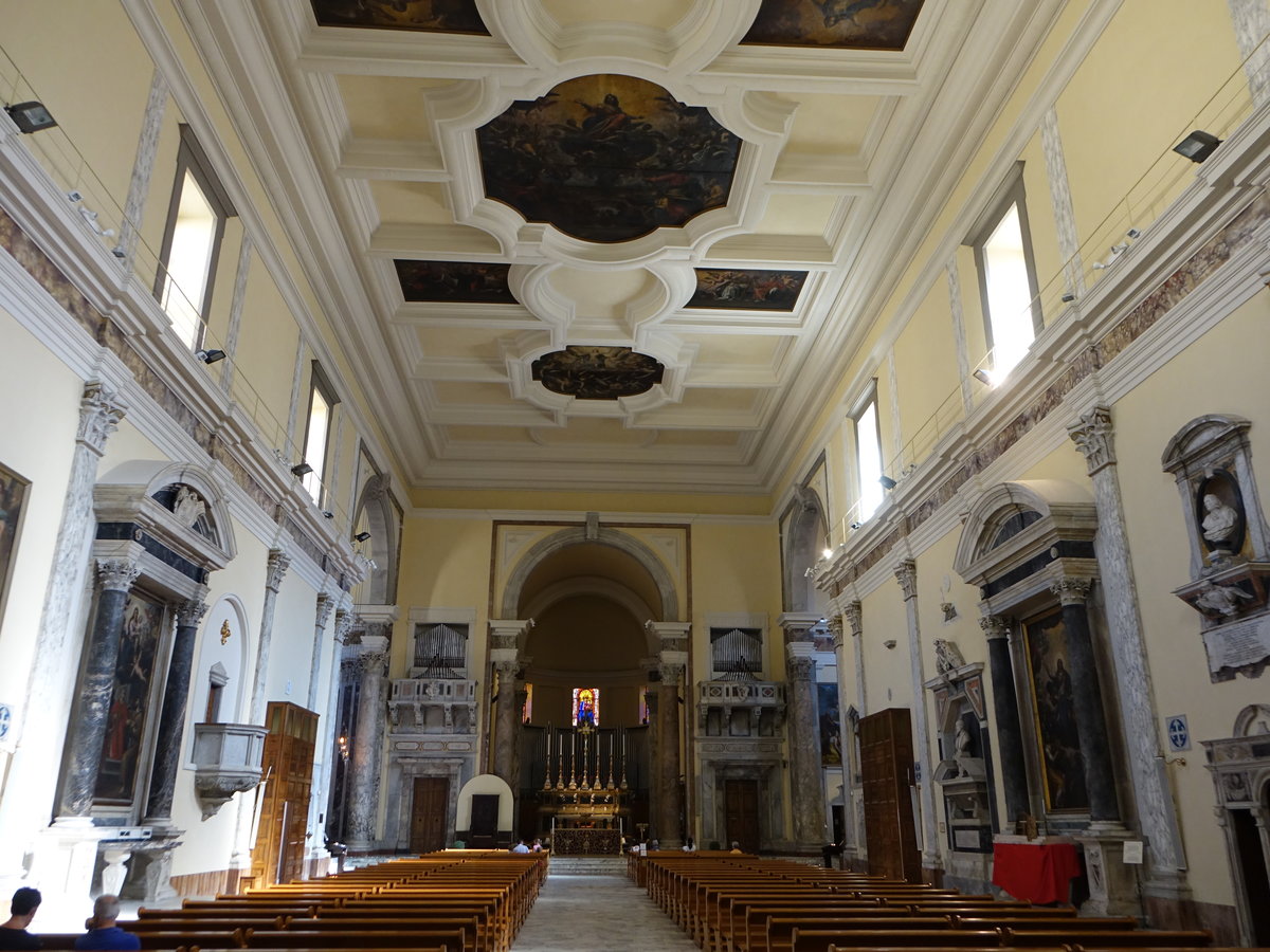 Livorno, neubarocker Innenraum des Dom St. Francesco di Assisi (18.06.2019)