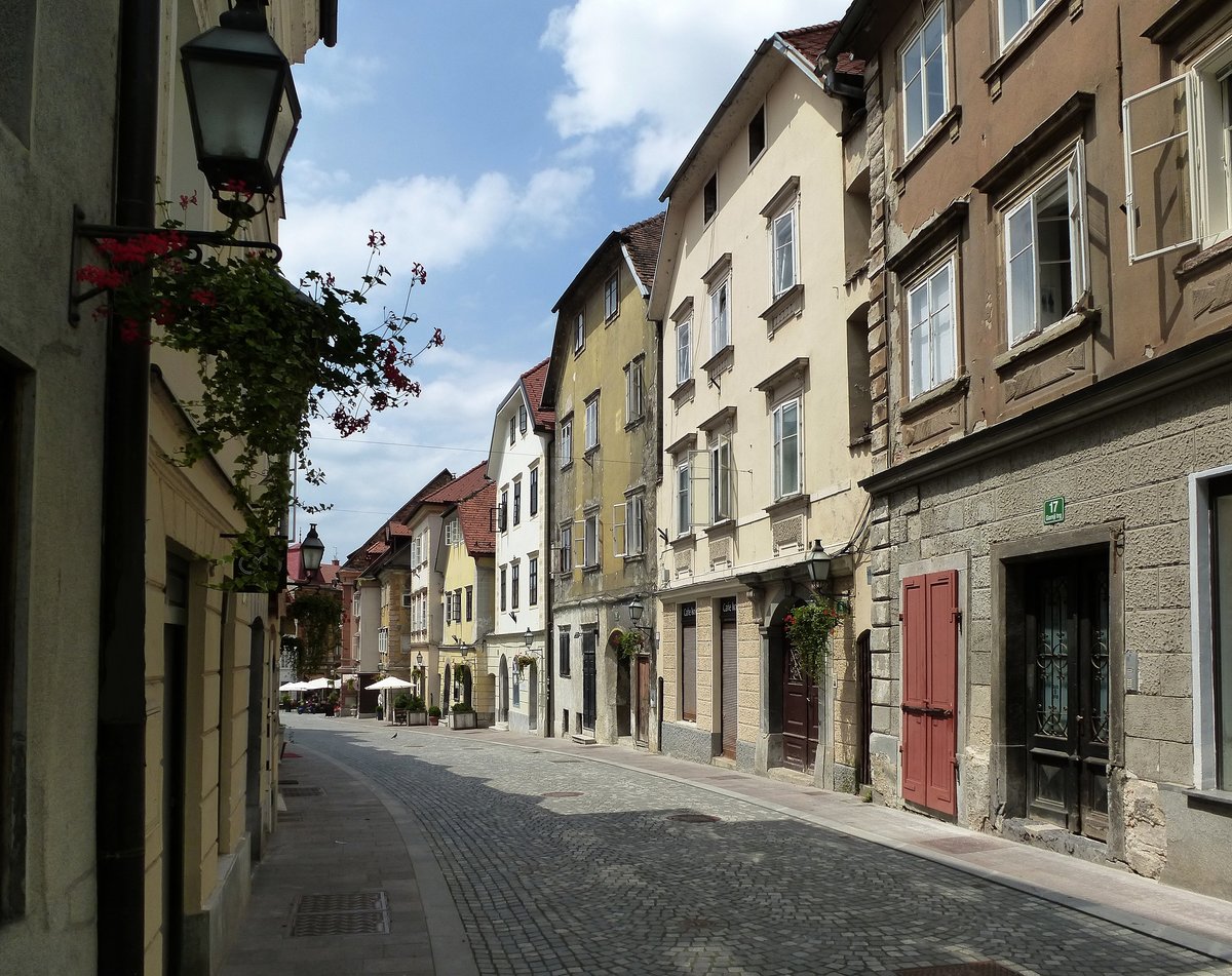 Ljubljana, Altstadtgasse (Gornji trg), Juni 2016