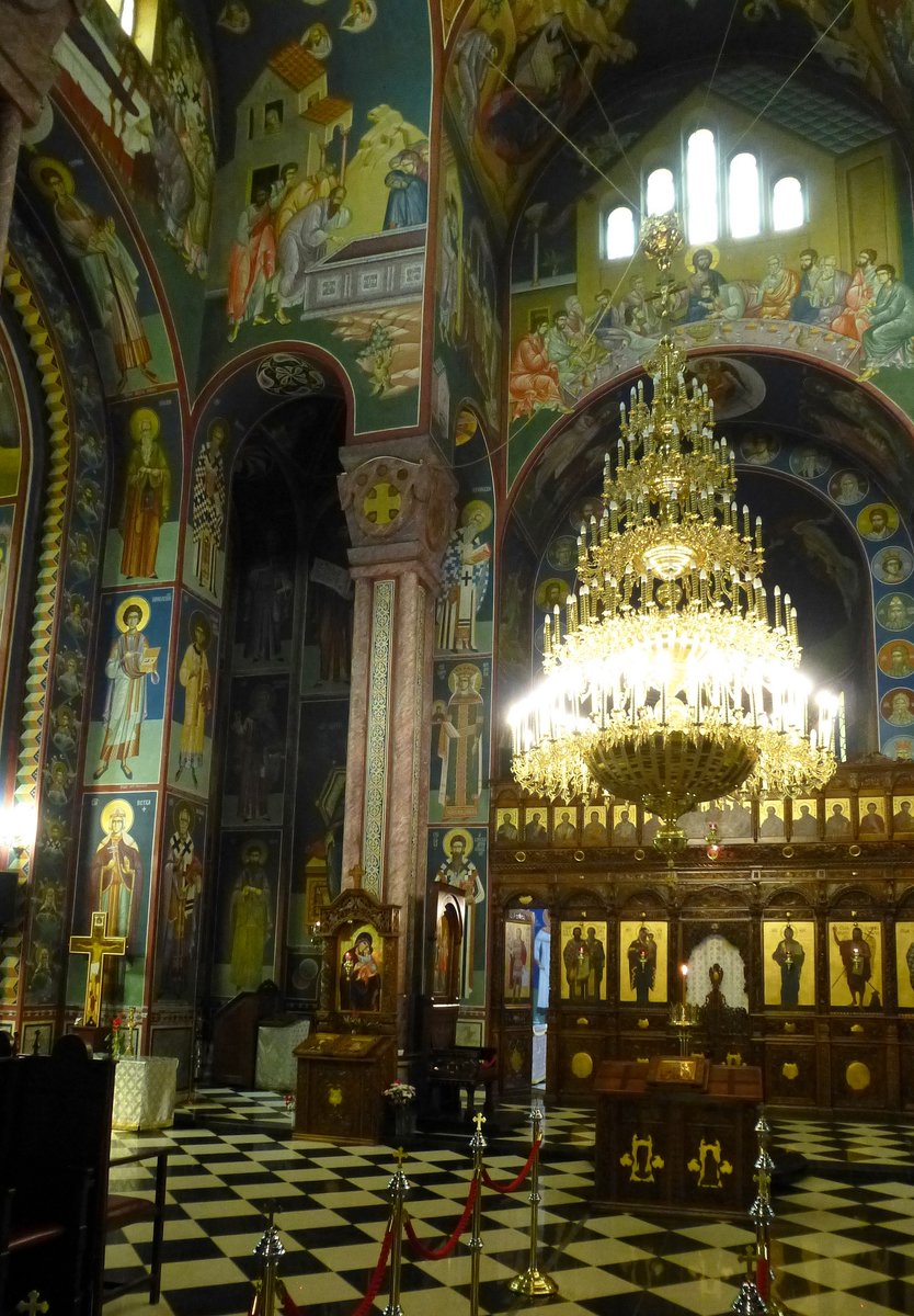 Ljubljana, Blick in den Innenraum der Serbisch-orthodoxen Kirche, Juni 2016