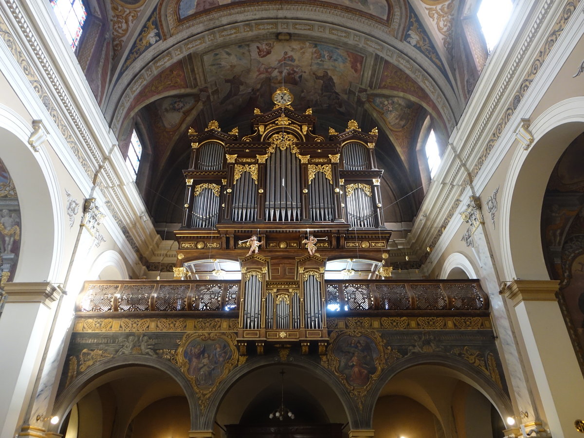 Ljubljana, Orgelempore in der Maria Verkündigung Kirche (04.05.2017)