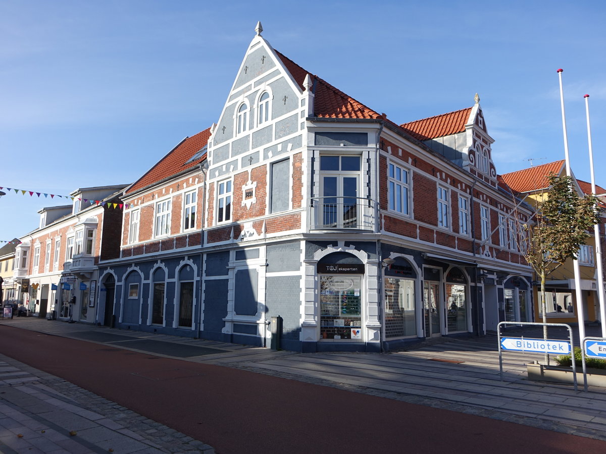 Logstor, historische Huser in der Torvegade Strae (19.09.2020)