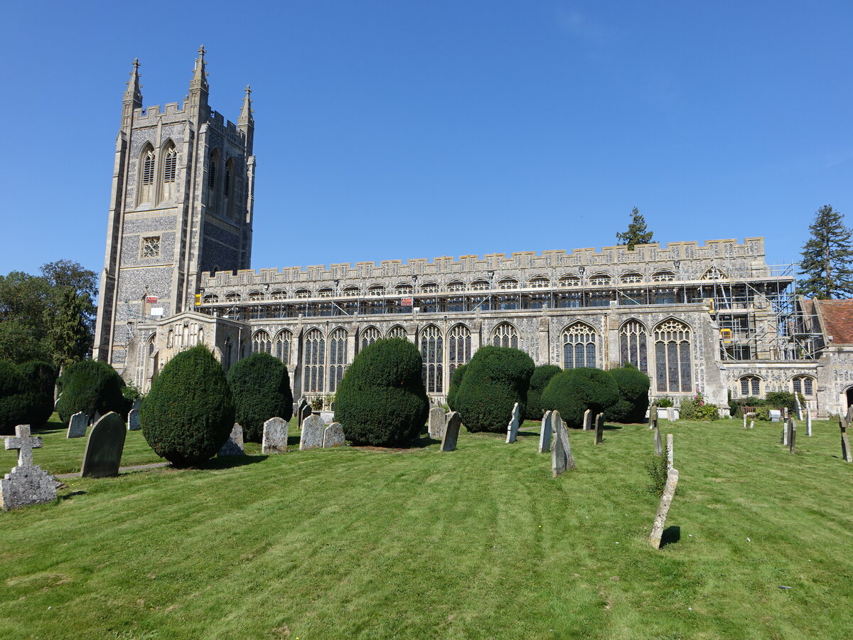 Long Melford, Pfarrkirche Holy Trinity, erbaut von 1467 bis 1497 (07.09.2023)