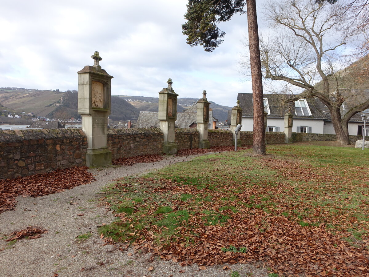 Lorch, Stationen der sieben Schmerzen Mariens, handwerklich qualittvolle Stationen aus Sandstein (30.01.2022)