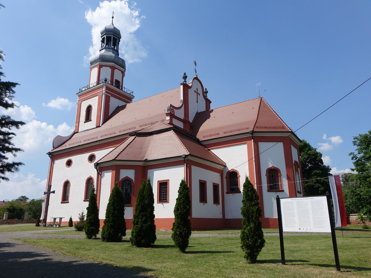 Losiow / Lossen, Pfarrkirche St. Johannes, erbaut 1703 (19.06.2021)