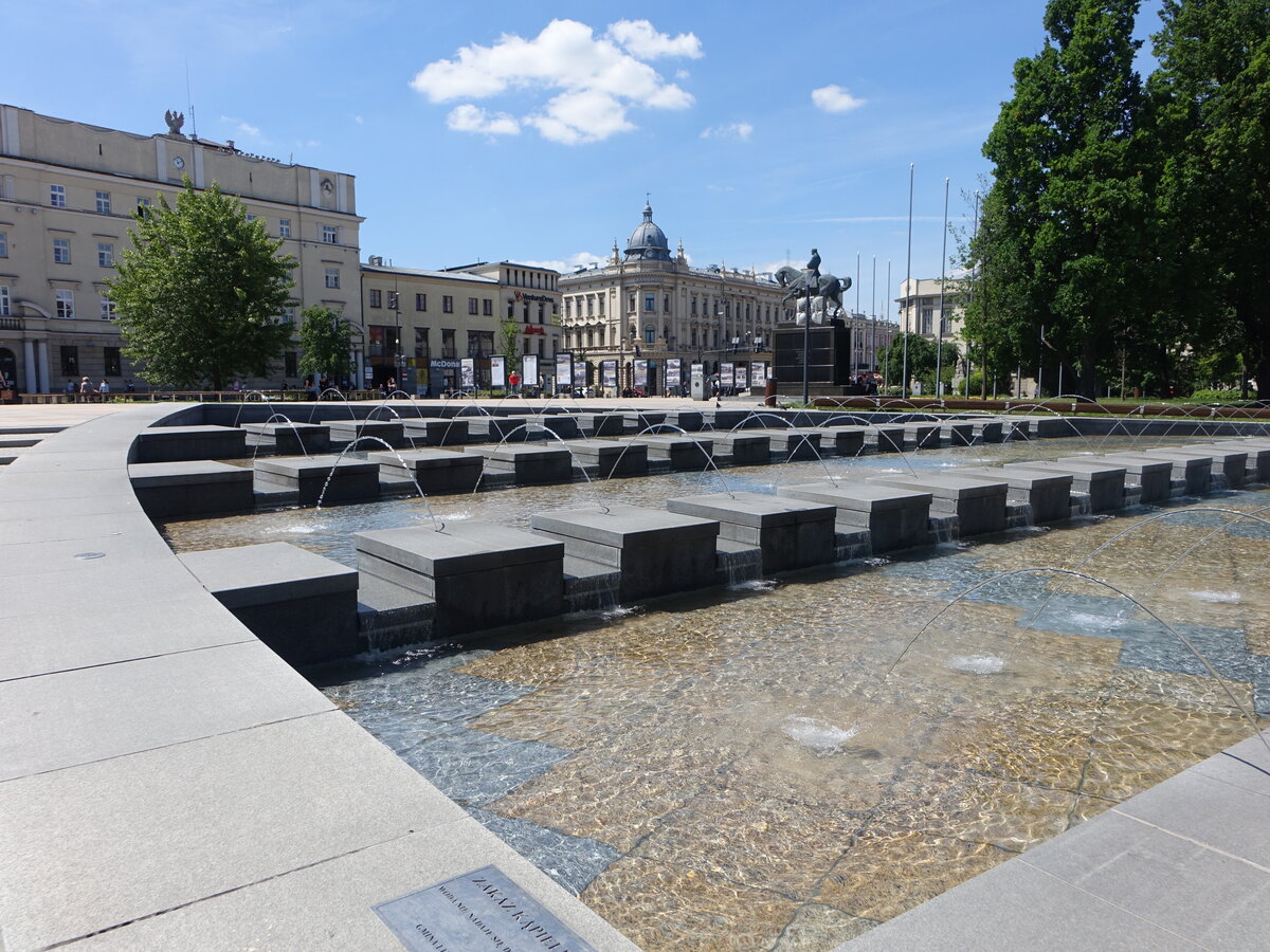 Lublin, Brunnenanlage Kaskadowa am Plac Litewski (15.06.2021)