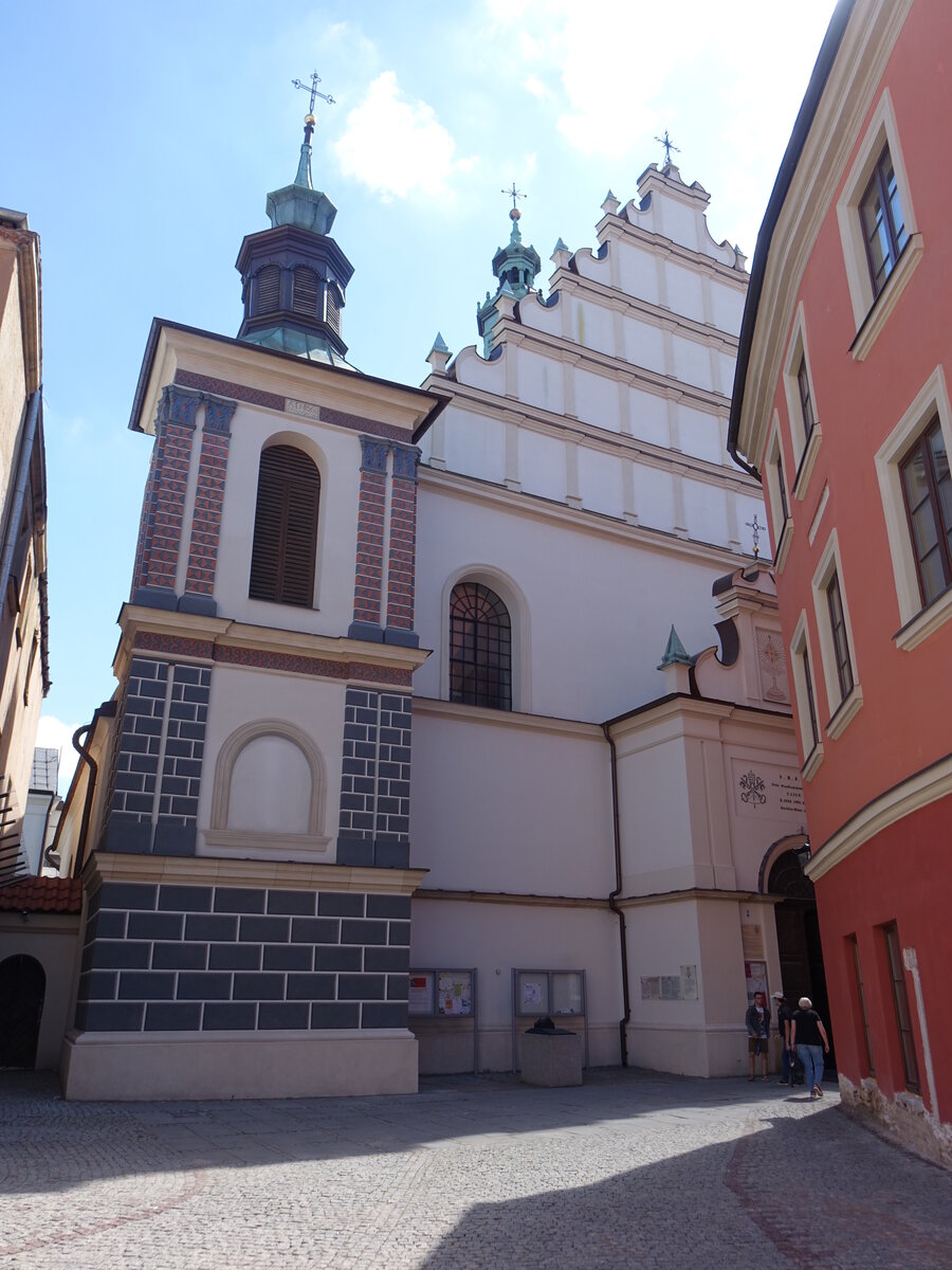 Lublin, Dominikanerkirche St. Stanislaw, erbaut 1668 in der Zlota Strae (15.06.2021)