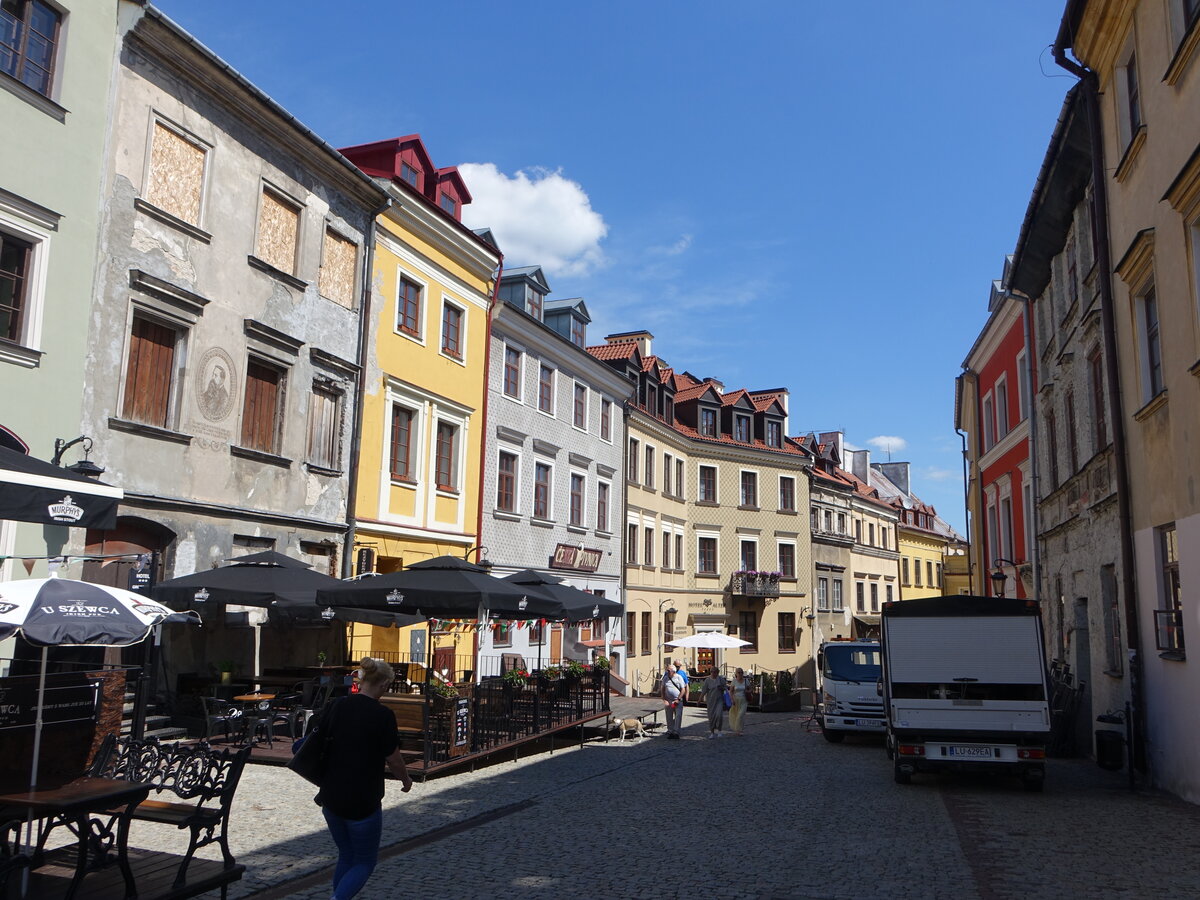 Lublin, historische Gebude in der Grodzka Strae (15.06.2021)