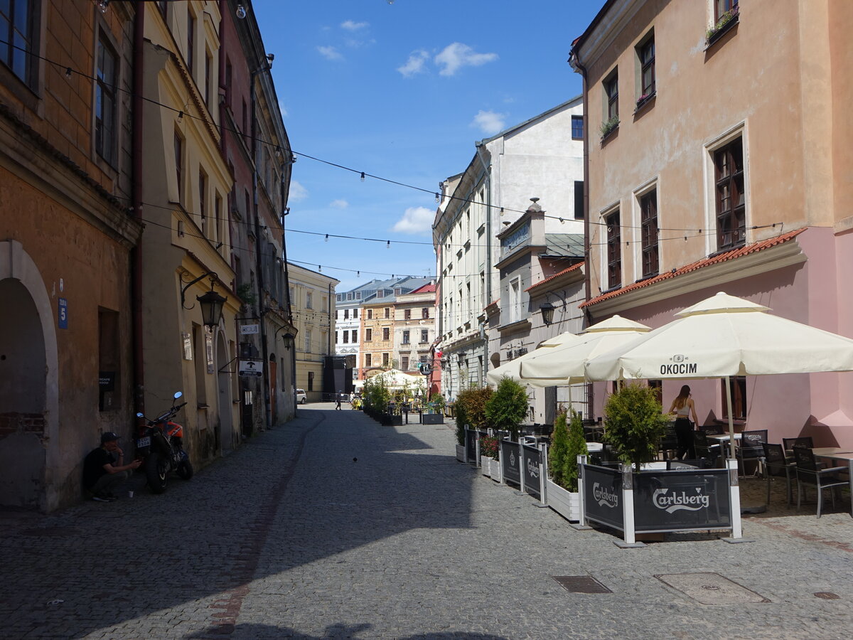 Lublin, historische Huser in der Dominikanska Strae (15.06.2021)