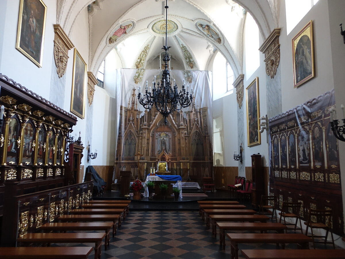 Lublin, Innenraum der Maria Himmelfahrt Kirche, erbaut von 1412 bis 1426 (15.06.2021)