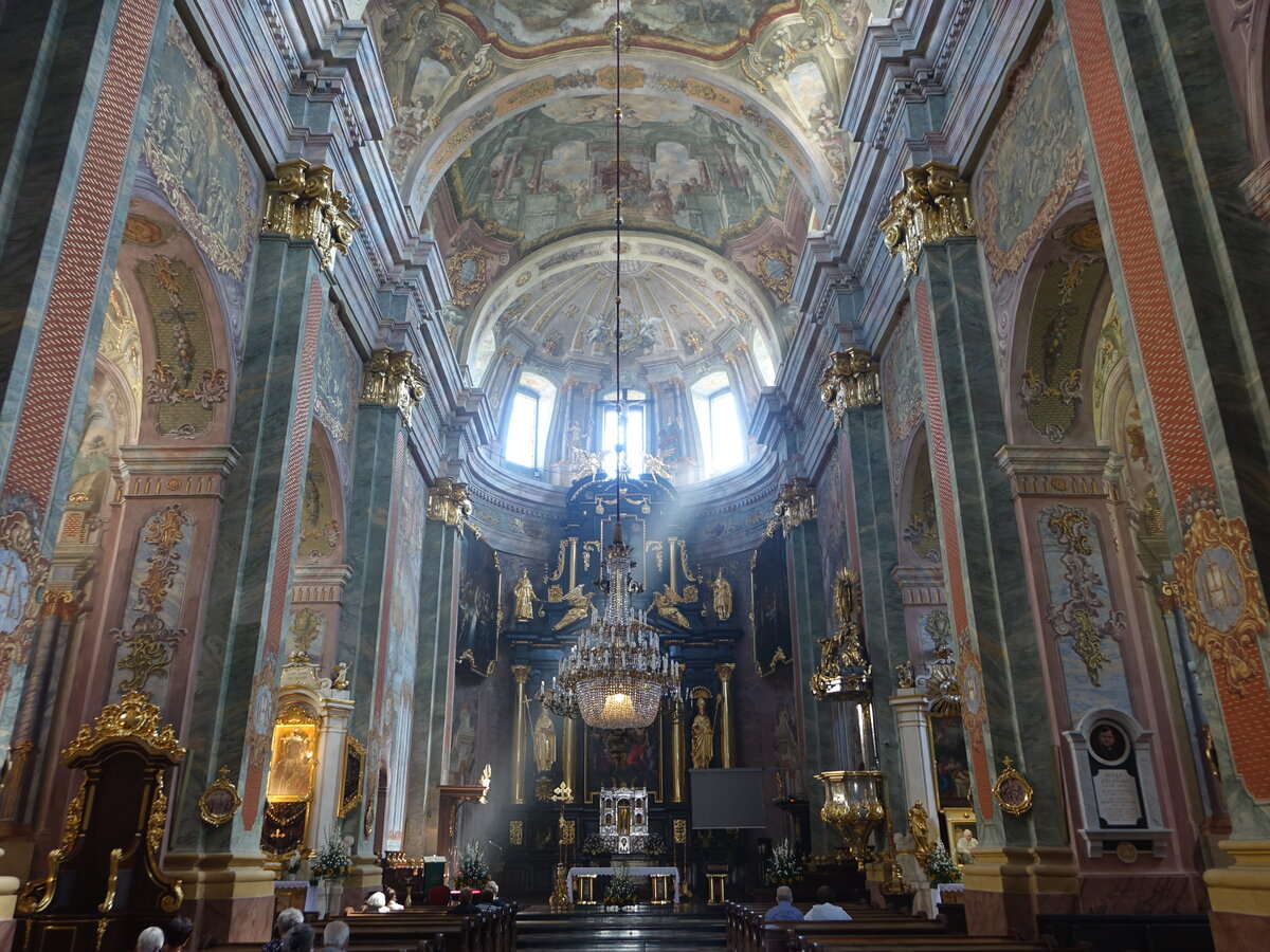 Lublin, sptbarocker Innenraum von Joseph Mayer in der Kathedrale St. Johannes (15.06.2021)