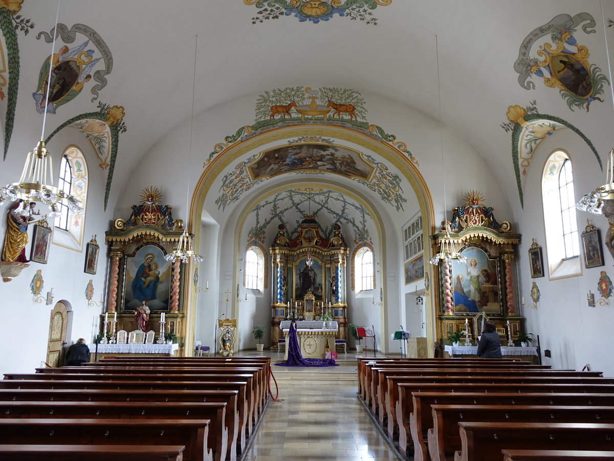 Ludwigsmoos, Innenraum der Ev. Kirche (06.03.2016)