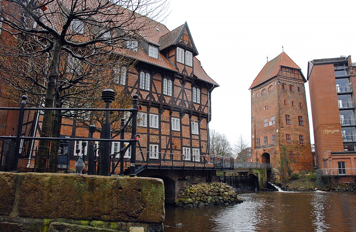 Lneburg: Lner Mhle und Hotel Bergstrm an der Ilmenau. 30. Januar 2016.