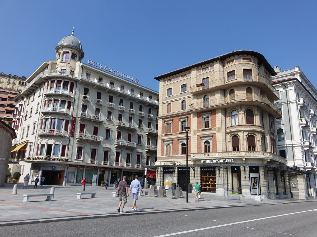 Lugano, Hotel Internazionale und Louis Vitton Gebude an der Riva (23.09.2018)