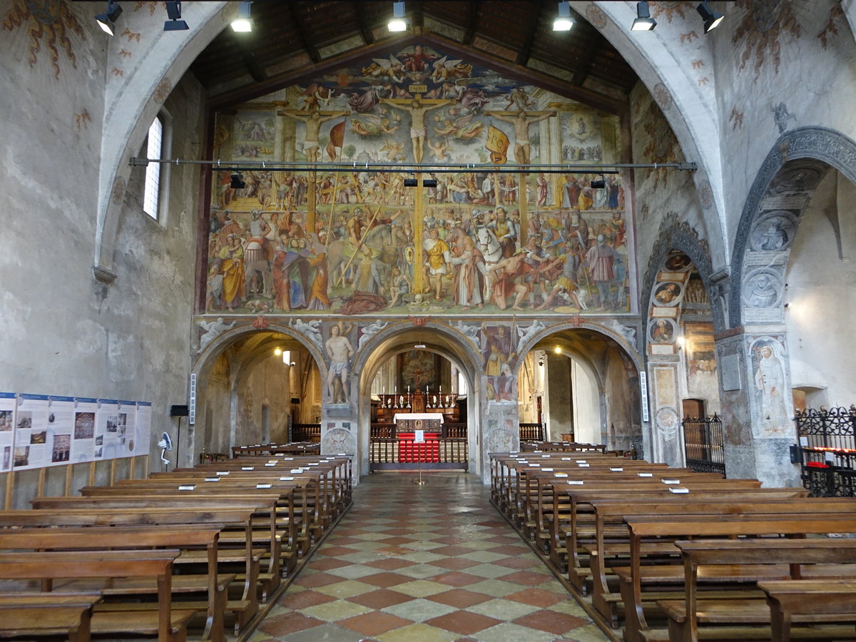 Lugano, Pfarrkirche Santa Maria degli Angioli, der Freskenzyklus Das Abendmahl und Die Muttergottes mit Kind wurden von Bernardino Luini gemalt (23.09.2018)