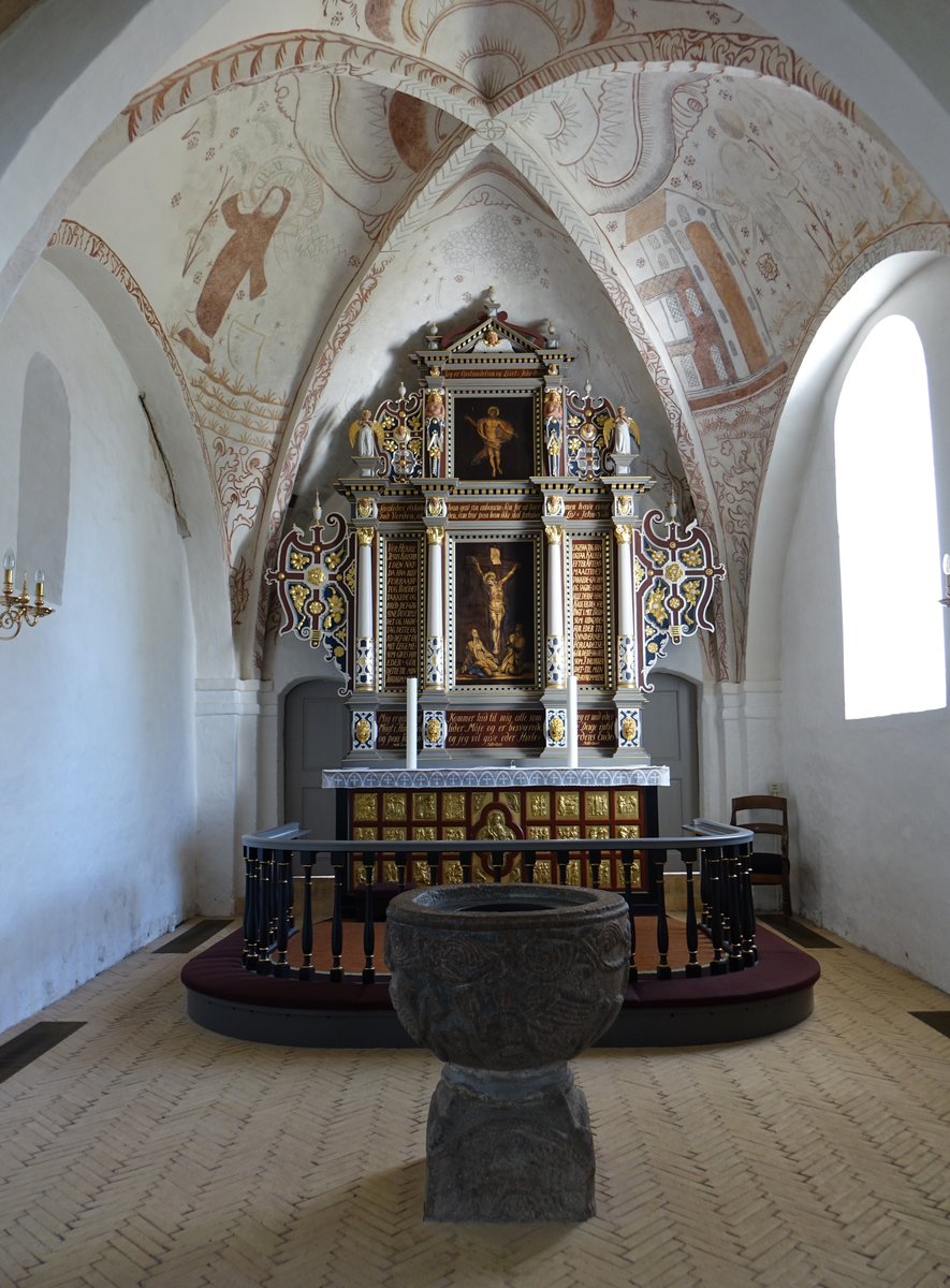Lund, sptgotische Kalkmalereien im Chor der Ev. Kirche (24.07.2019)