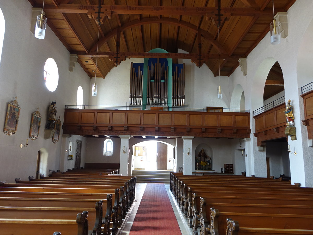 Lupburg, Orgelempore in der kath. Pfarrkirche St. Barbara (20.08.2017)
