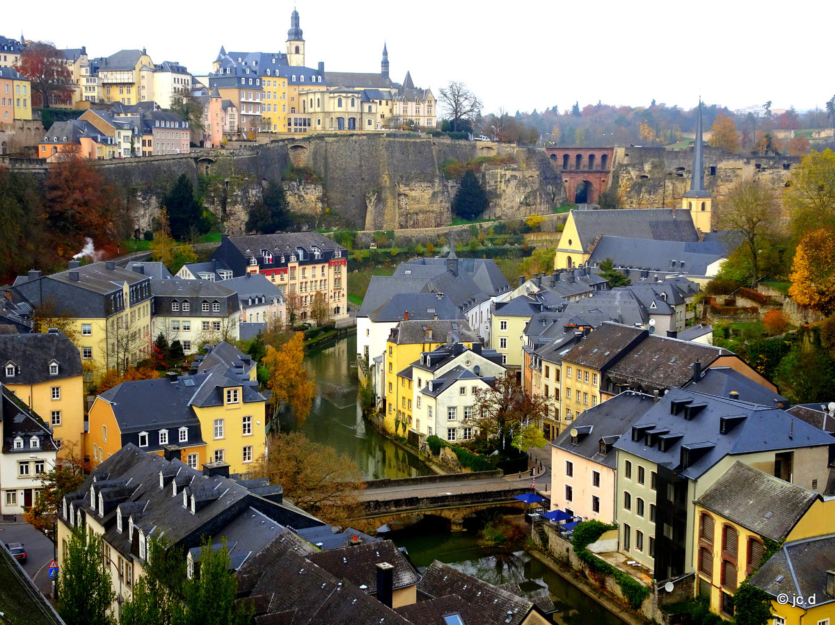 Luxemburg, Oberstadt und Unterstadt Grund, Brcke ber die Alzette, 24.11.2017