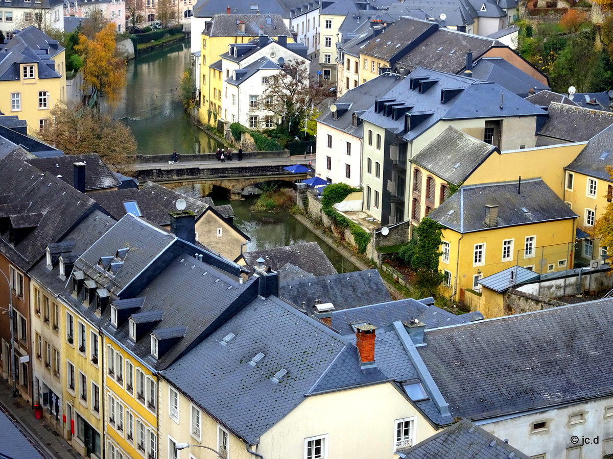 Luxemburg, Unterstadt Grund, Brücke über die Alzette, 24.11.2017