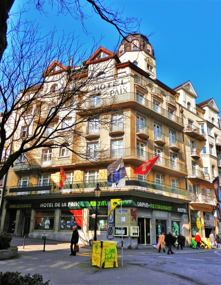 Luzern, Restaurant Lapin und Hotel de la Paix. Baujahr 1912 - 21.02.2012