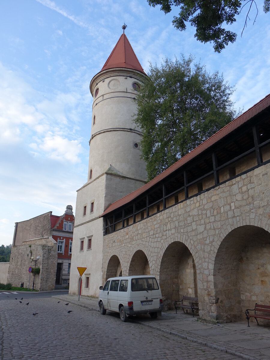 Lwowek Slaski / Lwenberg, Laubaner Torturm der Stadtbefestigung (11.09.2021)