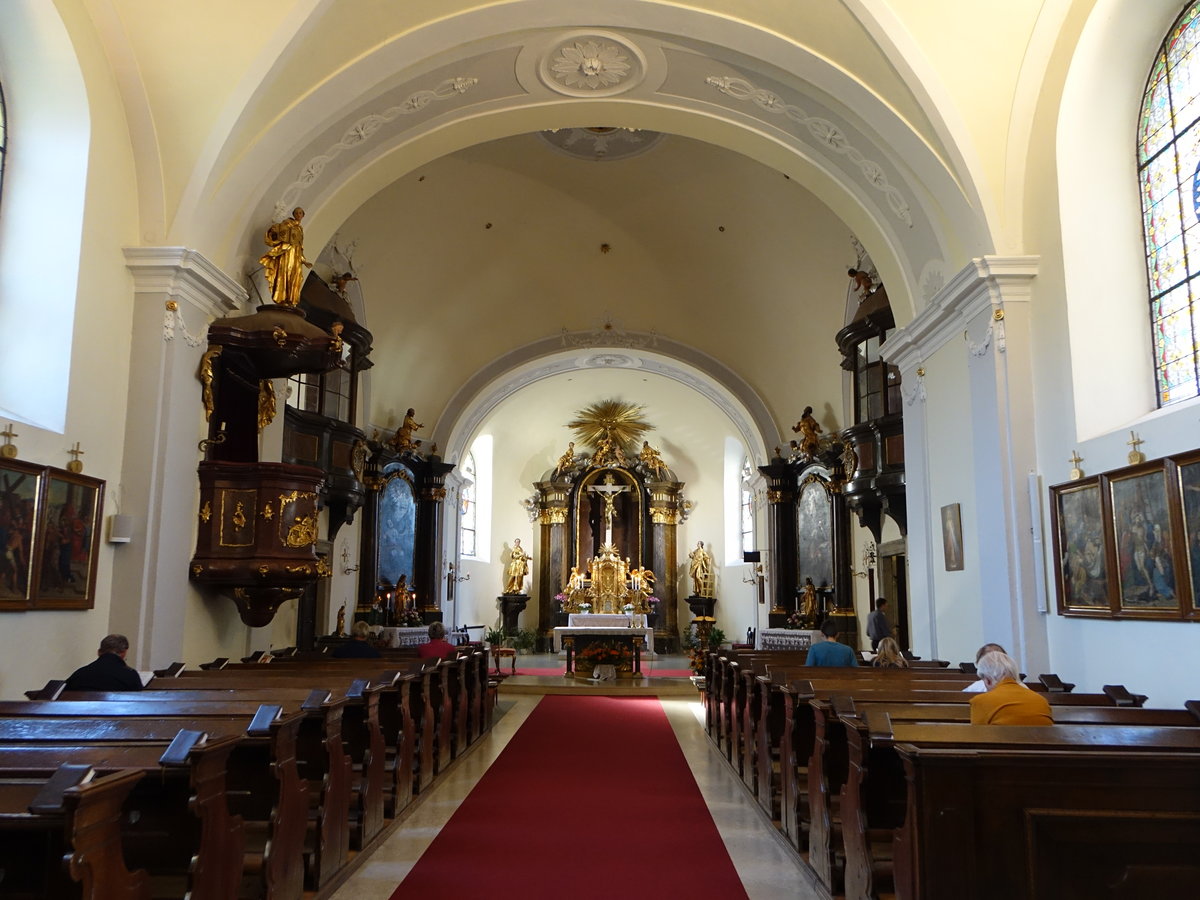 Lysice / Lissitz, barocker Innenraum der Pfarrkirche St. Peter und Paul (01.08.2020)