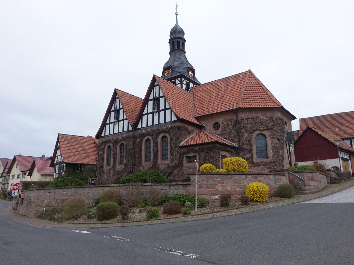 Mackenrode, Pfarrkirche St. Martin, erbaut 1787 (18.03.2024)