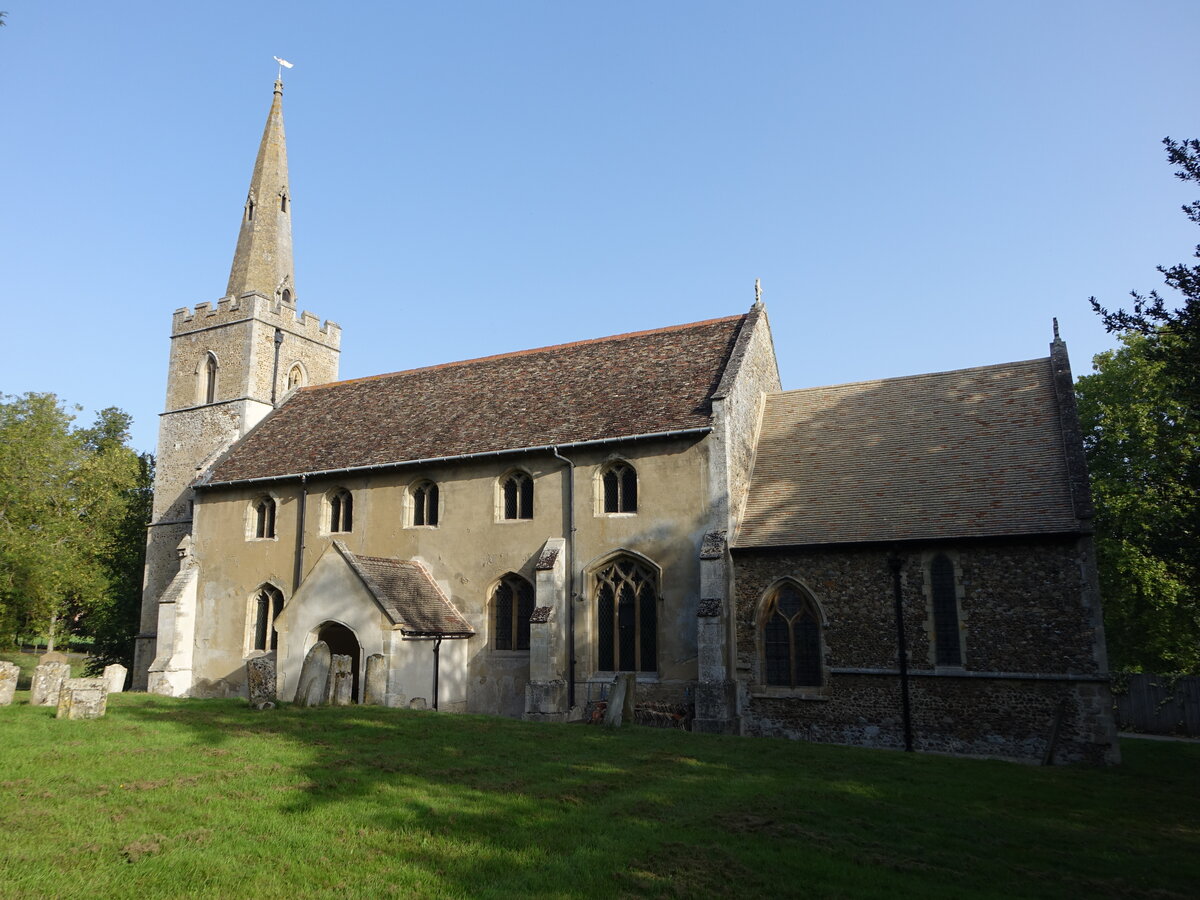 Madingley, Pfarrkirche St. Mary, erbaut im 15. Jahrhundert (09.09.2023)