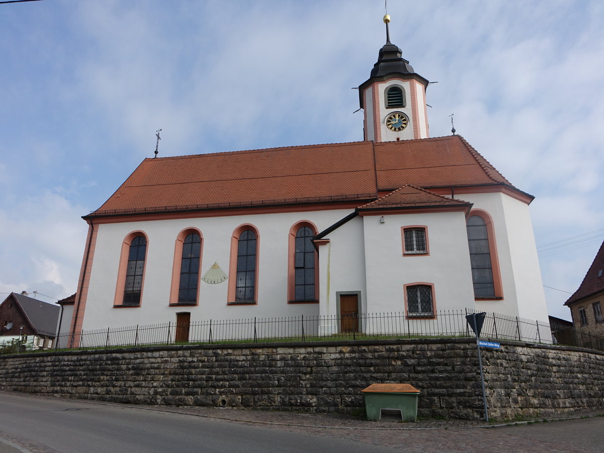 Mainwangen, Pfarrkirche St. Peter und Paul, erbaut bis 1712 (25.05.2017)