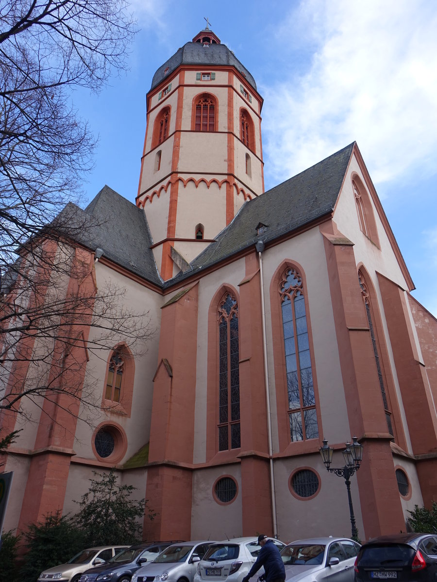 Mainz, Pfarrkirche St. Stephan, erbaut von 1267 bis 1340 (01.03.2020)