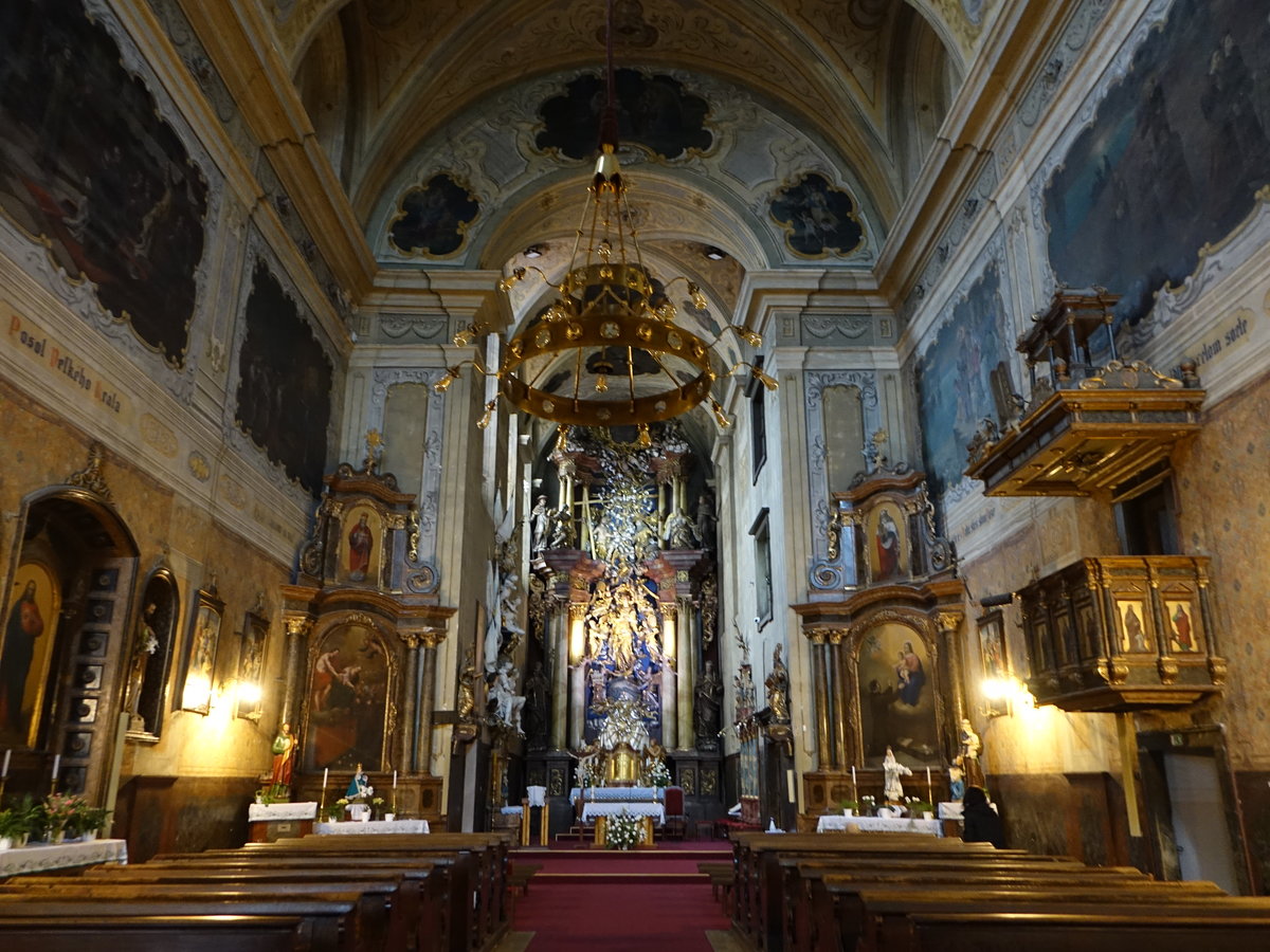 Malacky / Malatzka, barocker Innenraum Klosterkirche zur unbefleckten Empfngnis (05.08.2020)