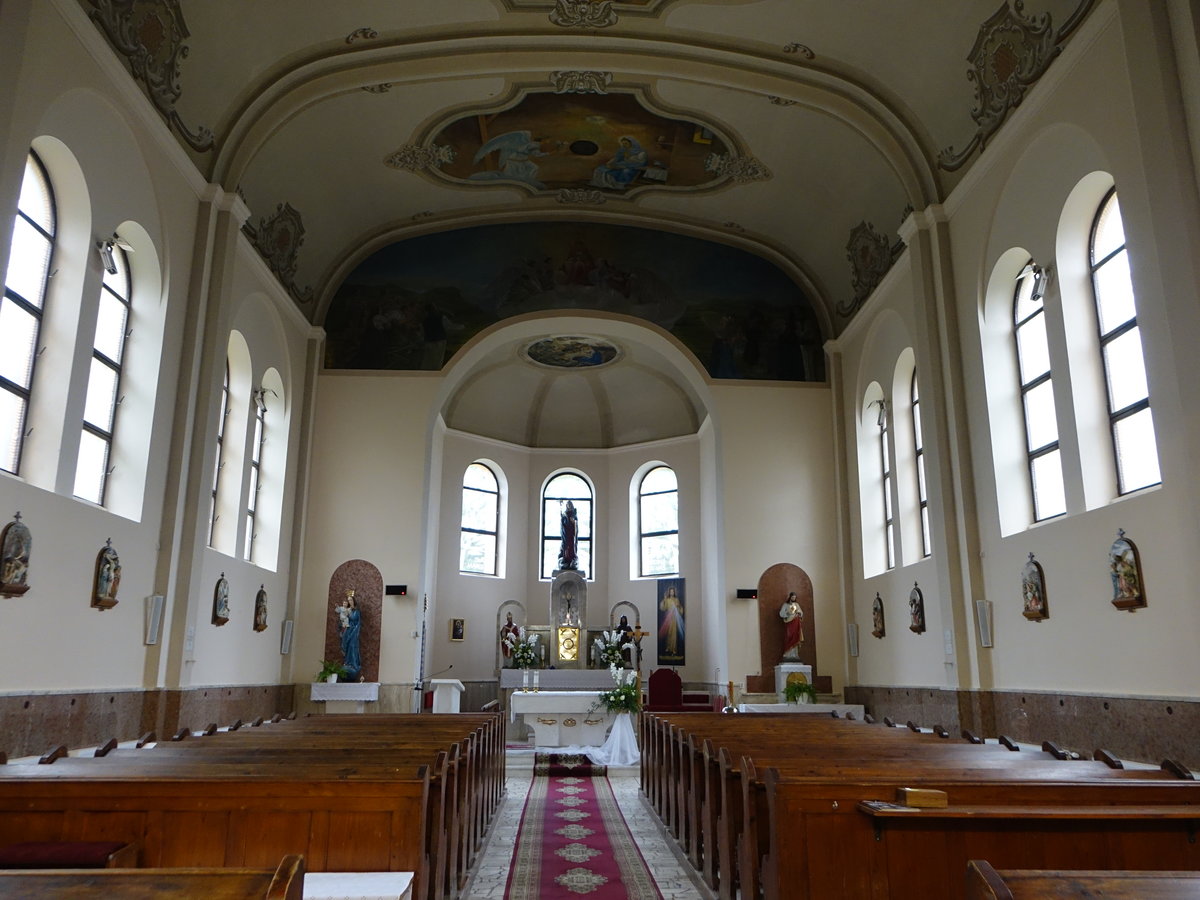 Margecany / Margareten, Innenraum der Pfarrkirche St. Margareta, gestaltet von 1930 bis 1940 (01.09.2020)