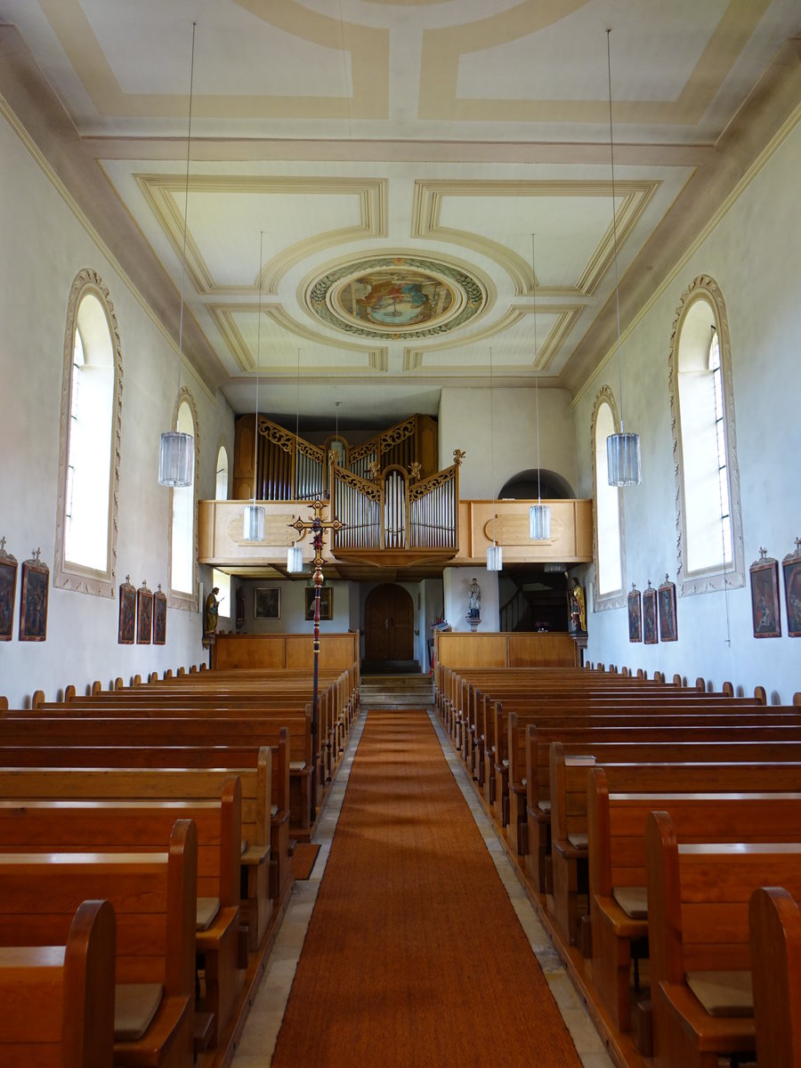 Margrethausen, Orgelempore in der Klosterkirche St. Margareta (21.05.2017)