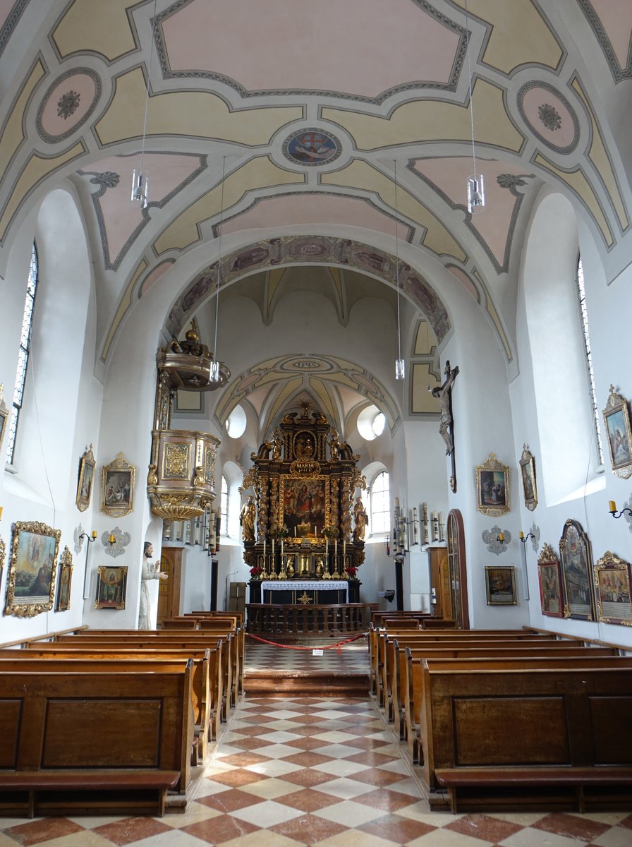 Maria Eck, barocker Innenraum der Wallfahrtskirche Maria Eck (26.02.2017)