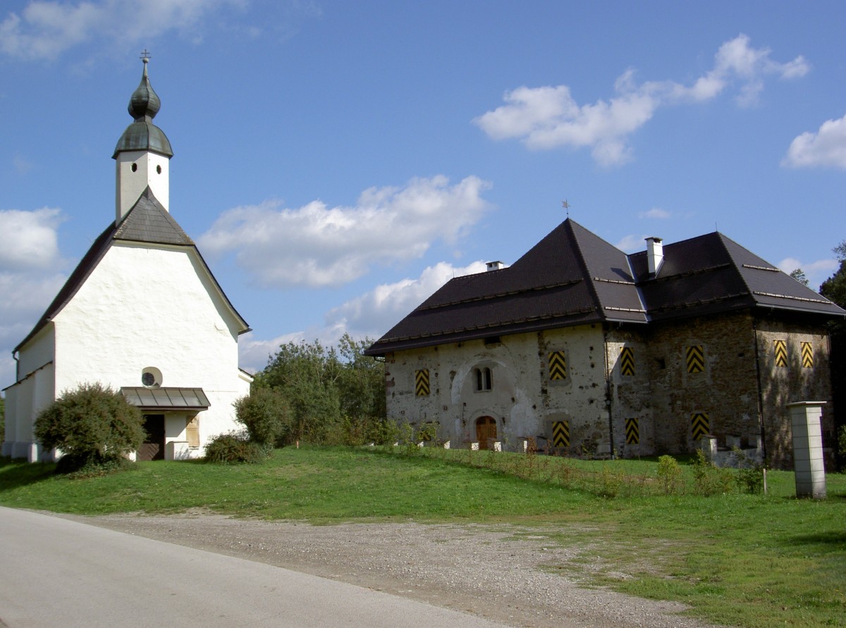 Maria Saal, Schlo Mderndorf mit Schlokirche (02.10.2013)