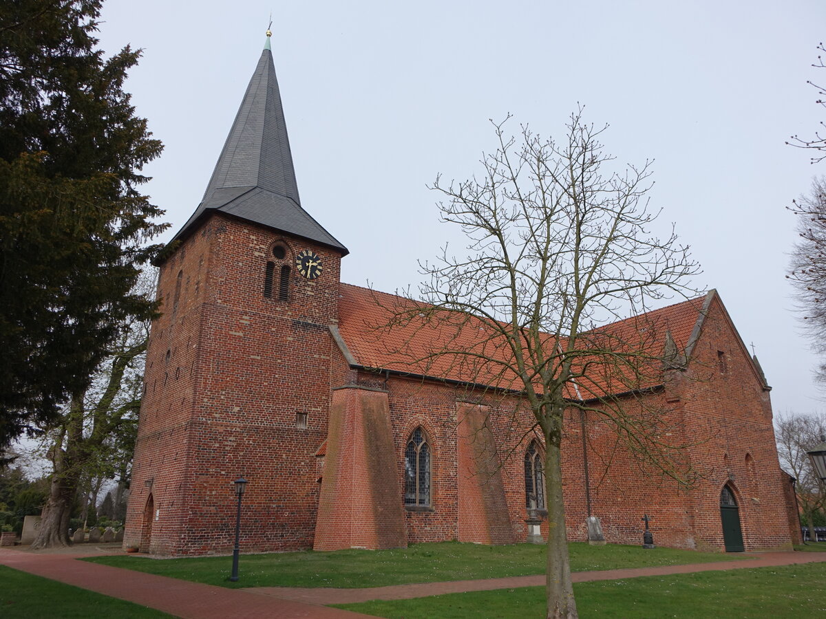 Mariendrebber, evangelische St. Marien Kirche, Backsteinkirche aus dem 15. Jahrhundert (23.03.2026)