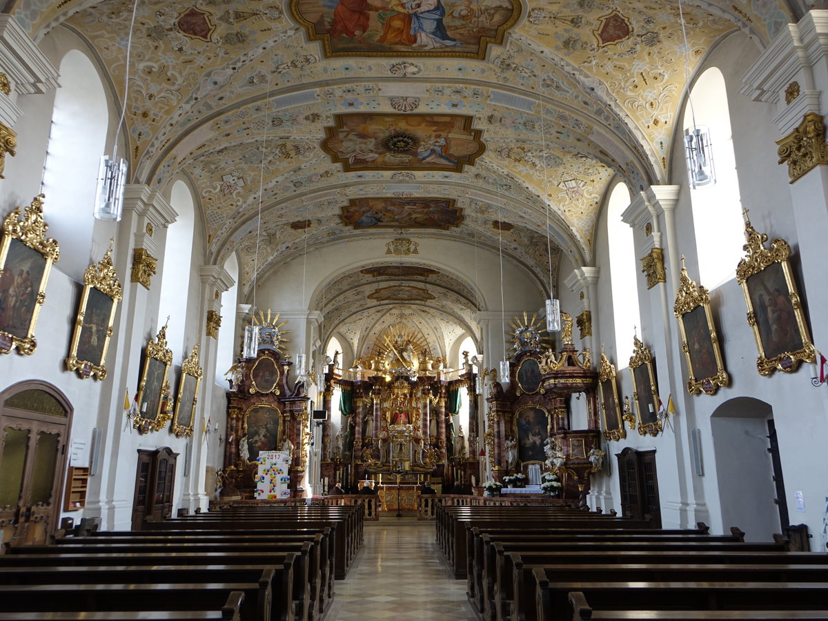 Marienweiher, barocker Innenraum der Wallfahrtskirche Maria Heimsuchung (15.04.2017)