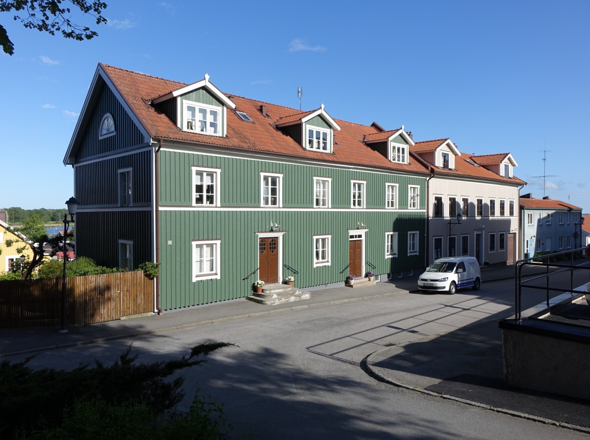 Mariestad, Holzhuser in der Kyrkogatan Strae (16.06.2015)