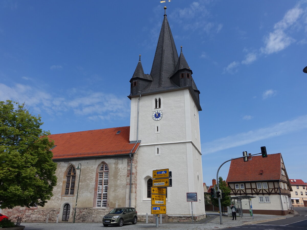 Marksuhl, evangelische Pfarrkirche St. Hubertus, erbaut ab 1454 (03.06.2022)