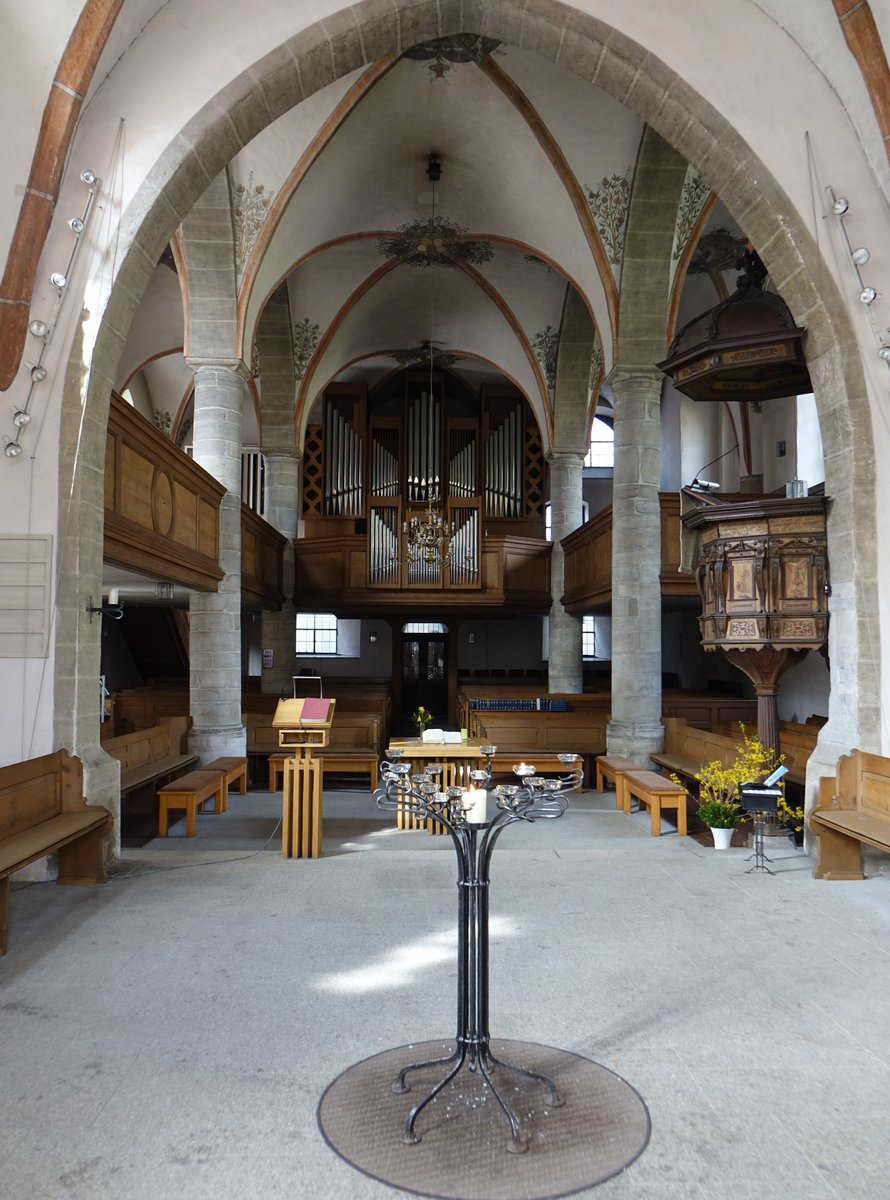 Marktredwitz, Orgelempore in der Ev. St. Bartholomus Kirche (23.04.2018)
